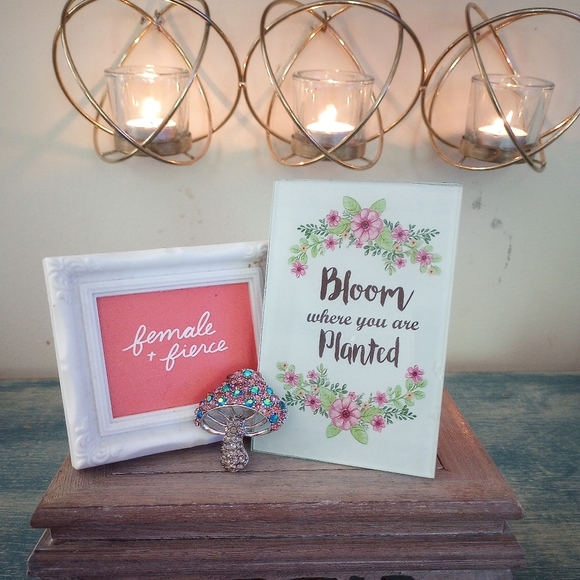 silver tone mushroom brooch with rhinestones - Picture 2 of 4